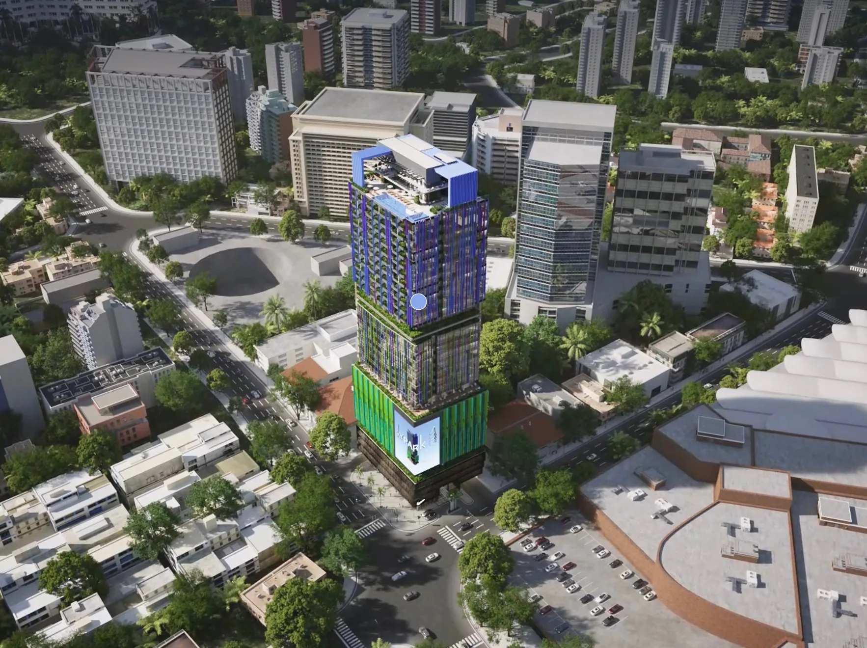 Render de la torre SkyPark en Las Mercedes
